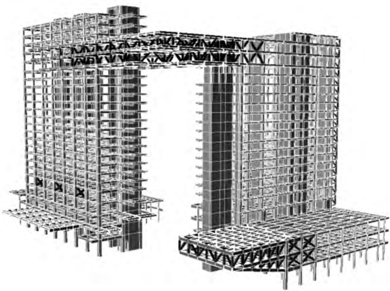 大跨高位连体结构资料下载-沈阳新年代综合项目超限复杂结构设计