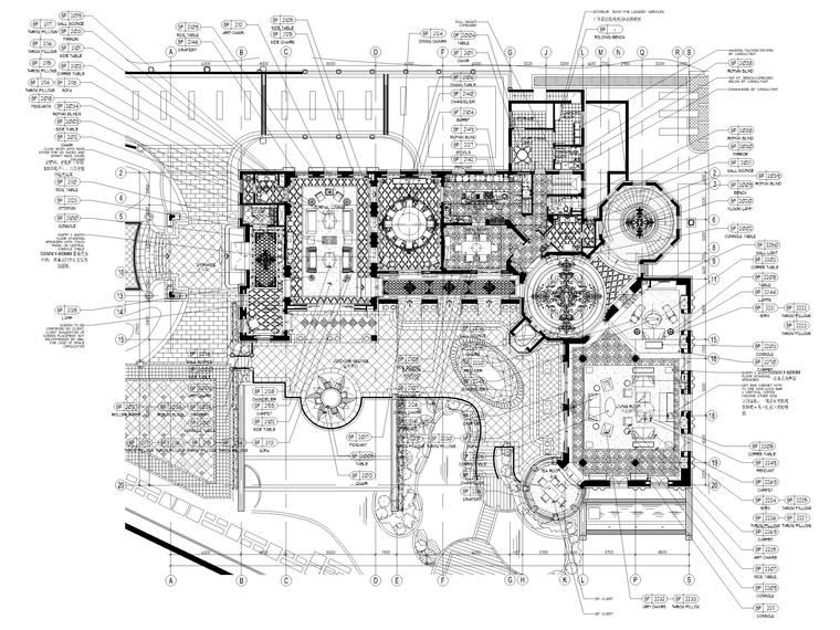 欧式建筑物图纸资料下载-[宁波]1500㎡三层五居欧式别墅装修设计图纸