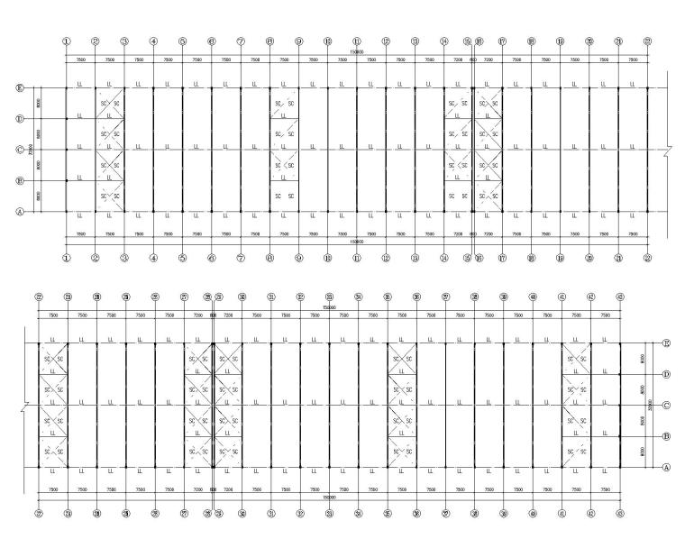 cad门建筑素材资料下载-某36x300厂房钢结构门式钢架施工图CAD