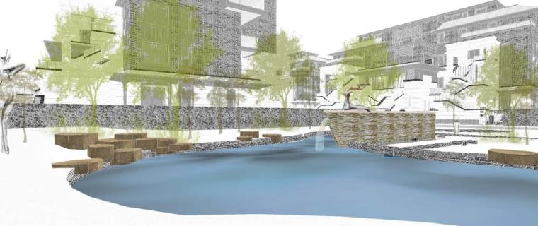 青岛金水河景观设计资料下载-[山东]青岛现代风格居住区景观设计方案