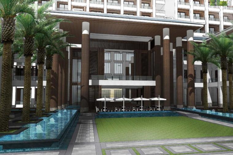 su酒店庭院景观模型资料下载-海南知名企业三亚酒店景观方案设计