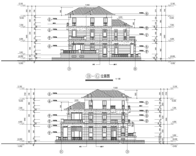 完整建筑设计文本资料下载-某三层别墅建筑完整建筑结构施工图CAD