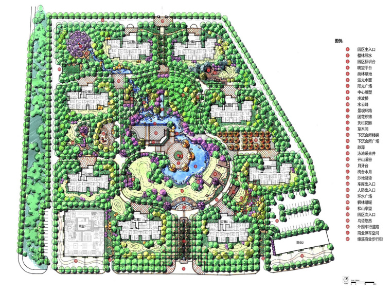 居住小区案例设计资料下载-[天津]住宅小区游园景观设计方案