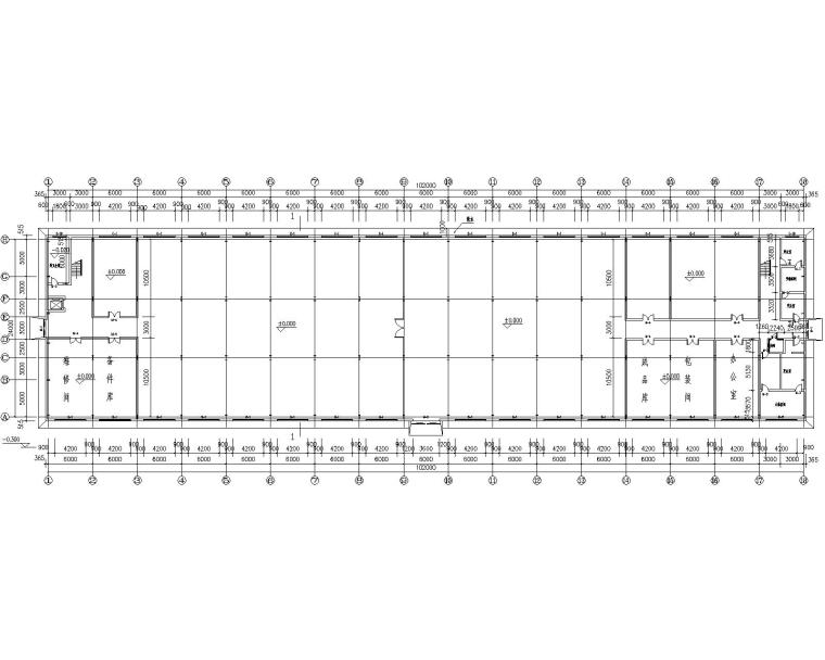 24米跨建筑结构资料下载-单跨24米二层钢结构车间结构施工图CAD