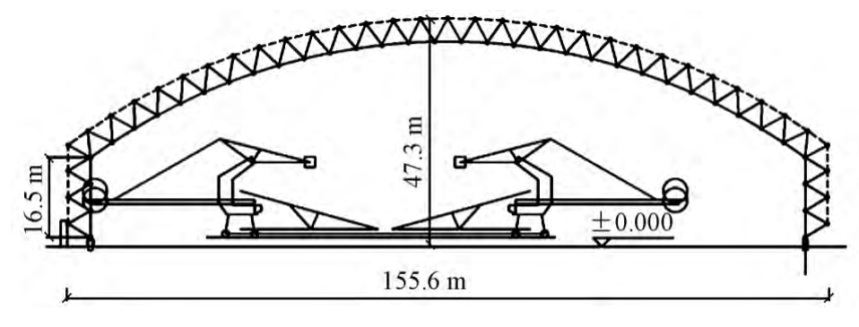 40米跨度弧形煤棚图纸图片