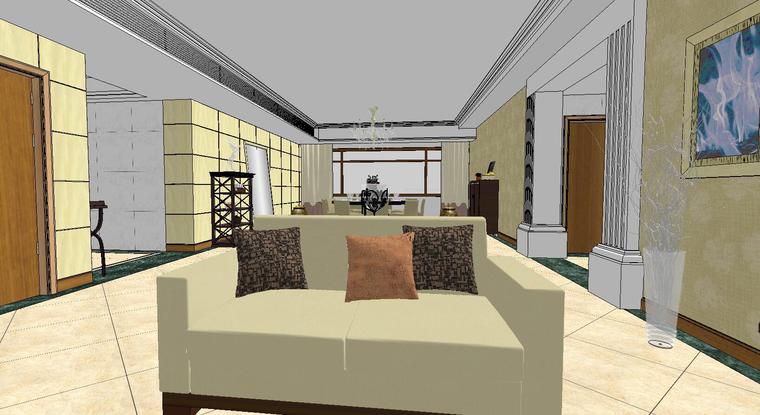 完整室内设计场景带饰品SU模型设计-sketchup模型-筑龙渲染表现论坛