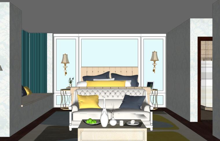 如何设计室内家装资料下载-欧式风格家装SU室内模型设计