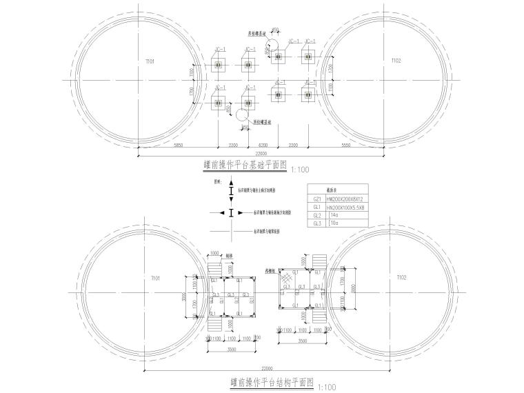 [四川]机场建设结构施工图2018(含10个单体)-罐前操作平台结构平面图