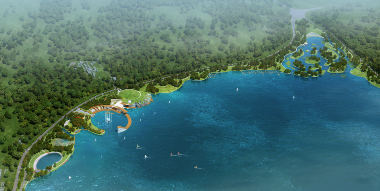 滨湖景观设计CAD资料下载-[浙江]宁波生态滨湖景区沿线景观设计方案