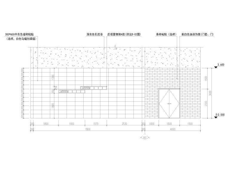 [湖北]2516㎡北山超市室内装修设计施工图-超市立面图