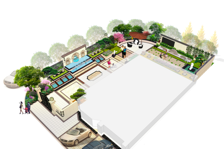 景观设计花园资料下载-[湖南]郴州私家别墅花园景观设计方案