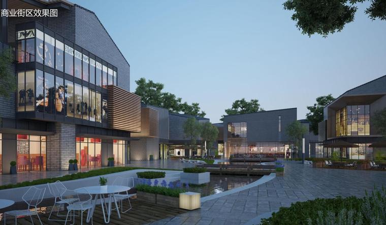 知名企业新中式风格住宅迁改造规划商业街区效果图