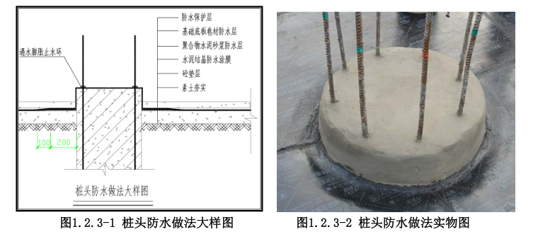 建筑工程细部节点做法统一标准-桩顶防水节点做法