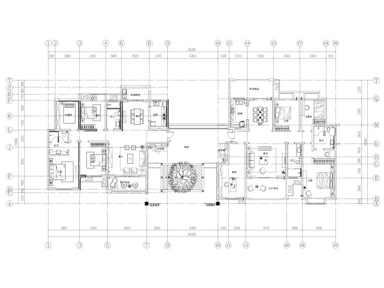 装修设计施工图设计资料下载-[长沙]​两套三居家装样板间装修设计施工图