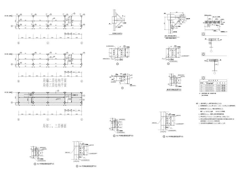 28个钢平台节点构造详图-门式刚架厂房局部结构节点构造详图