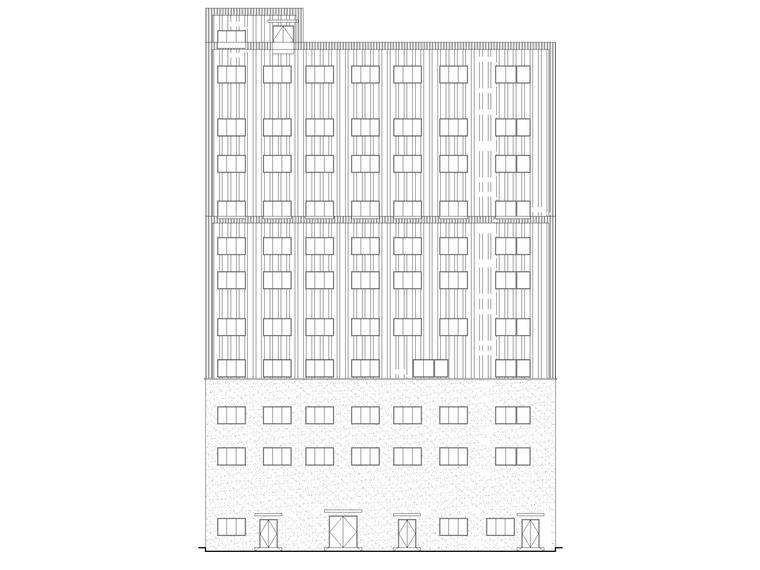 饲料生产加工车间_办公_宿舍建筑施工图2019-主车间建筑施工图-立面图1