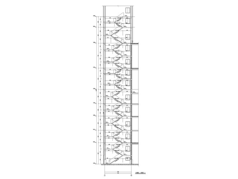 饲料生产加工车间_办公_宿舍建筑施工图2019-主车间建筑施工图-楼梯A-A剖面图