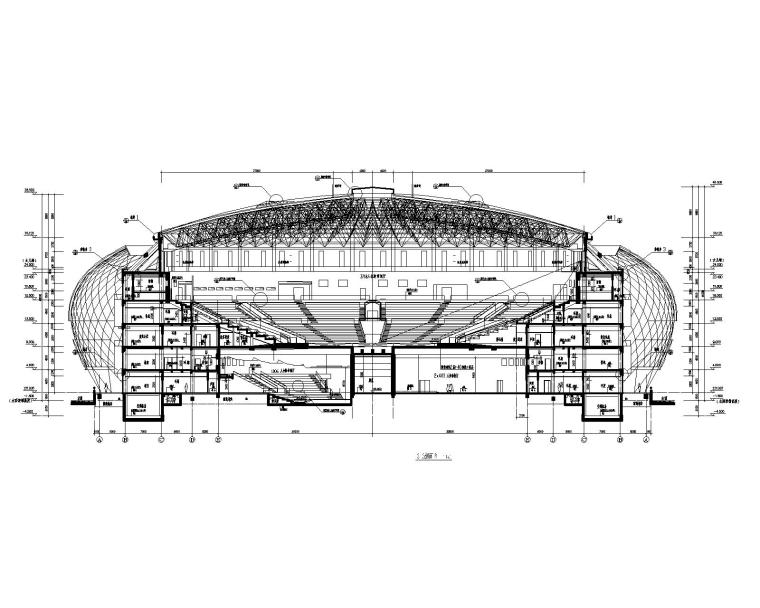 剧院景观施工资料下载-大型演艺剧院混凝土主体网架屋面施工图CAD