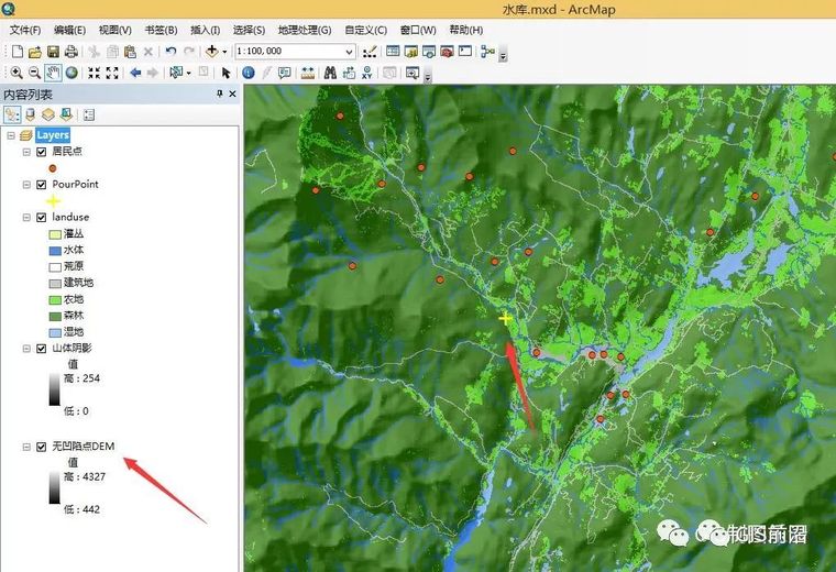 中水库设计图资料下载-ArcGIS水文分析水库库容计算