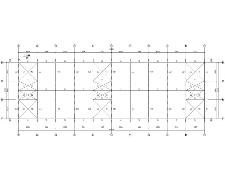 18米跨钢结构屋架形式资料下载-18米单跨钢结构厂房结构方案图CAD