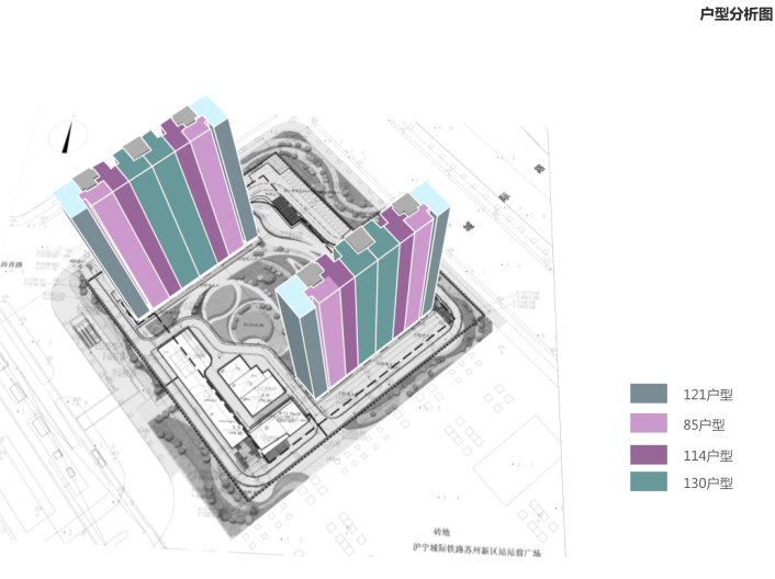 苏地高铁33层住宅城市社区建筑方案文本2017-户型分析图