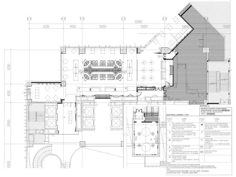 [广州]五星级酒店全日制餐厅室内装修施工图-餐厅机电布置图