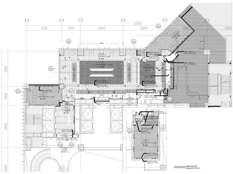 [广州]五星级酒店全日制餐厅室内装修施工图-餐厅地面铺装图