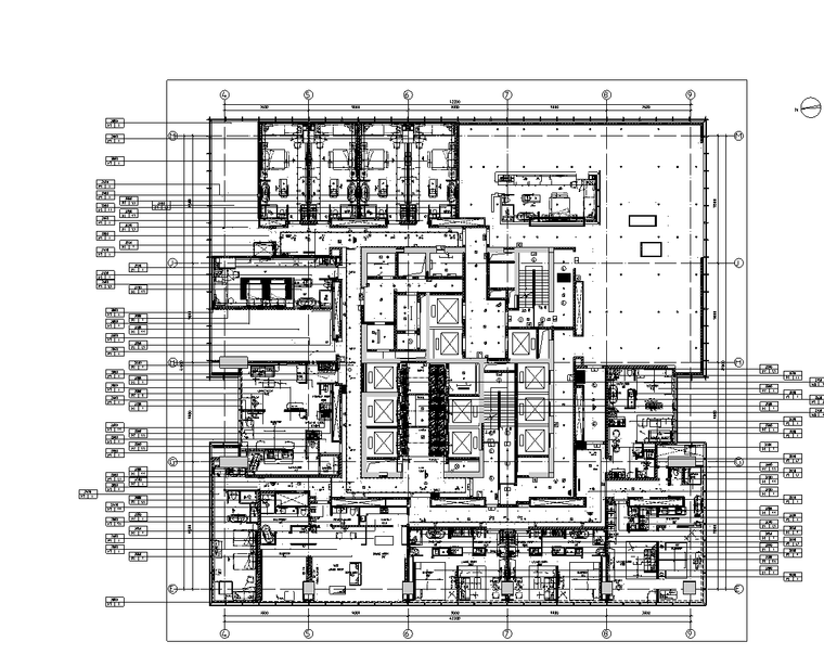 江苏超高层商业综合体暖通施工图-四十二层综合天花图