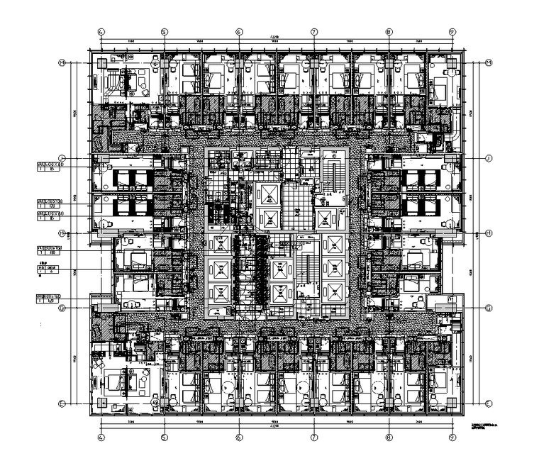 江苏超高层商业综合体暖通施工图-消防风管平面图