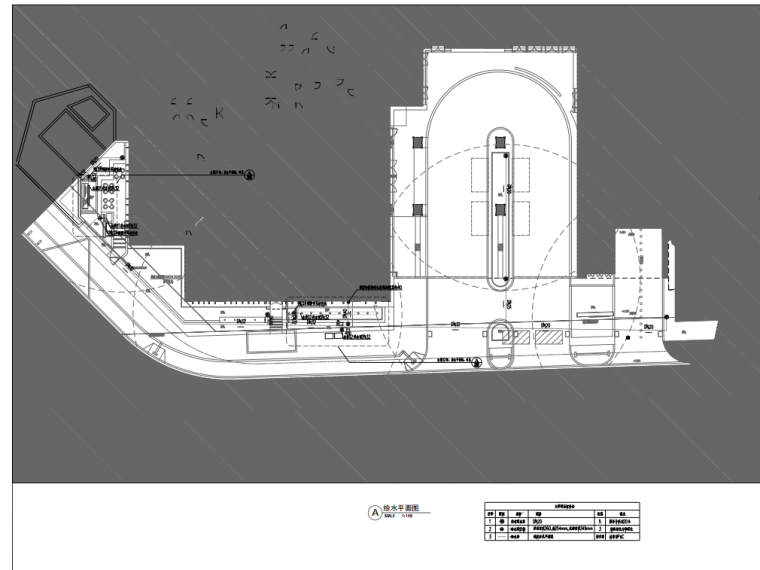 园林景观照明及园林景观水电施工图-给水平面图
