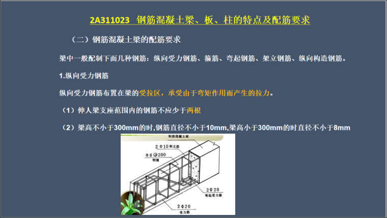 建筑工程管理与实务-建筑结构技术要求-钢筋混凝土梁的配筋要求