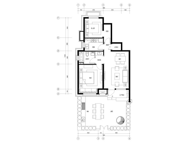 家装灯具材料资料下载-[上海]103㎡现代两居家装户型样板间施工图