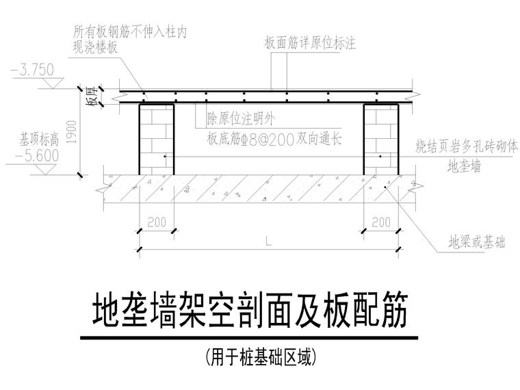 [重庆]5层框架结构_核心筒楼梯仓库结施2019-地垄墙架空剖面及板配筋