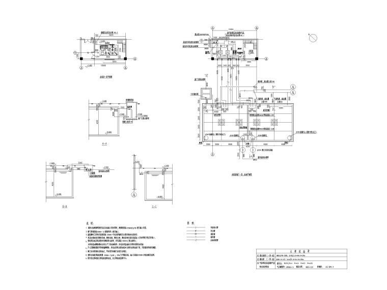 万吨大型冷藏配送中心冷库图纸（含全专业）-水池、水泵房平剖面图（一）