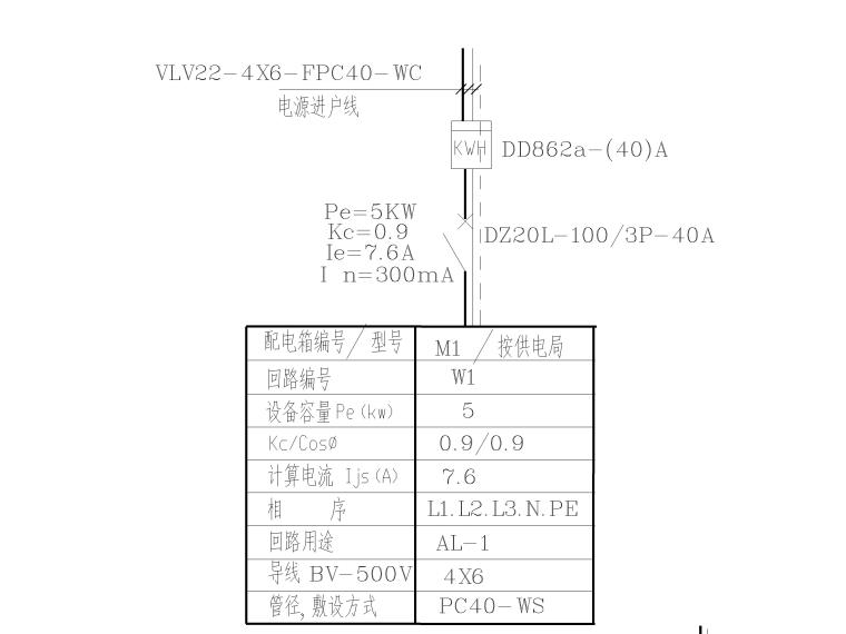 某市场公厕预算图纸（电、水、结构、建筑）-3电气系统图