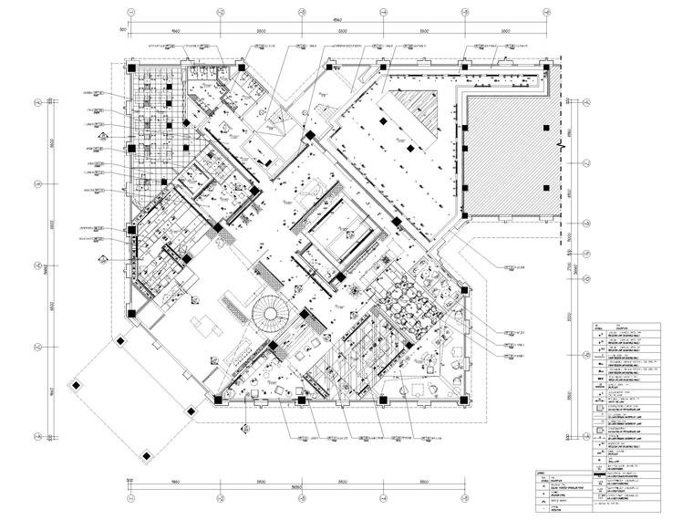 ​[西安]现代售楼处装修设计施工图+效果图-沣东售楼处一层天花布置图