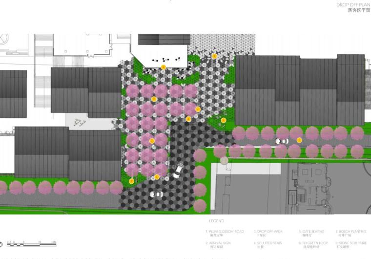 [江苏]苏州仓街商业街区广场景观方案文本-落客区平面图
