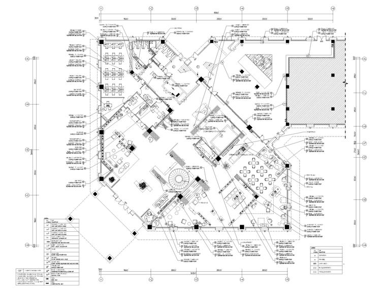 ​[西安]现代售楼处装修设计施工图+效果图-沣东售楼处一层强弱电点位图