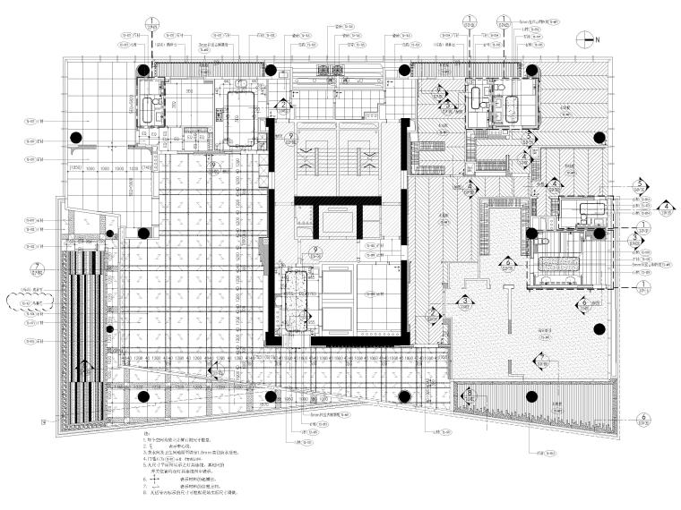 [广东]深圳湾913㎡现代四居室样板房施工图-地面铺装图