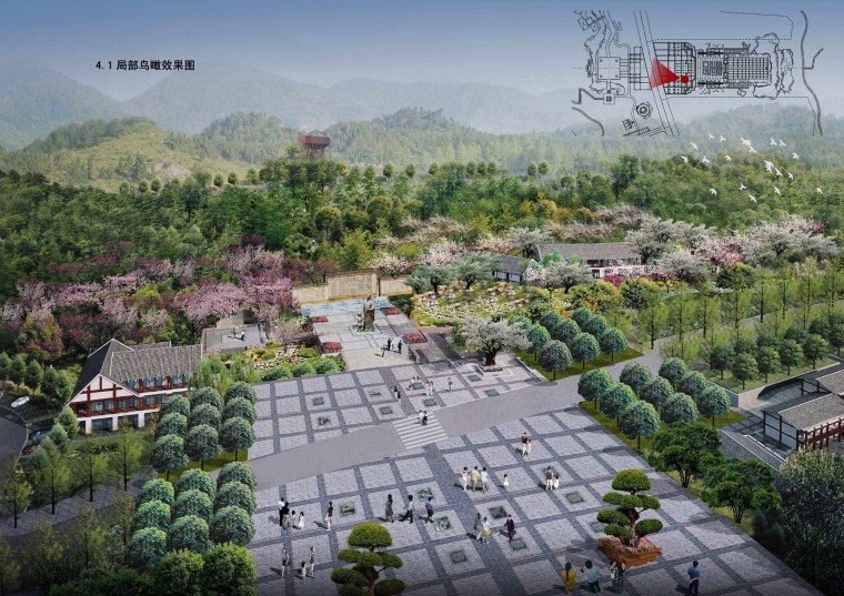 重庆广场景观设计资料下载-[重庆]桃花公园长寿文化雕塑园景观设计方案
