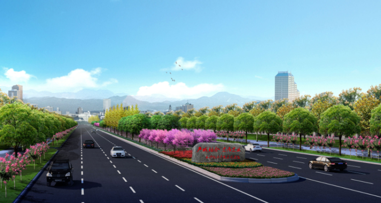 道路设计植物资料下载-某省会城市经济开发区道路景观提质改造设计