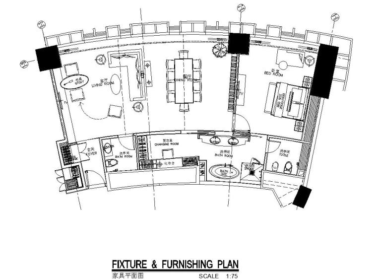 三间两廊民居模型资料下载-五星知名酒店三间套施工图设计