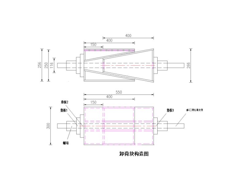 [浙江]桥梁节段梁拼装安全专项方案-卸荷块构造图