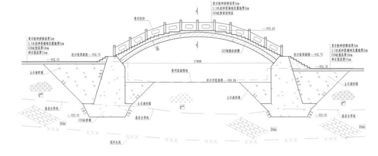 河道治理工程图纸含招标文件及清单-河道上桥设计图