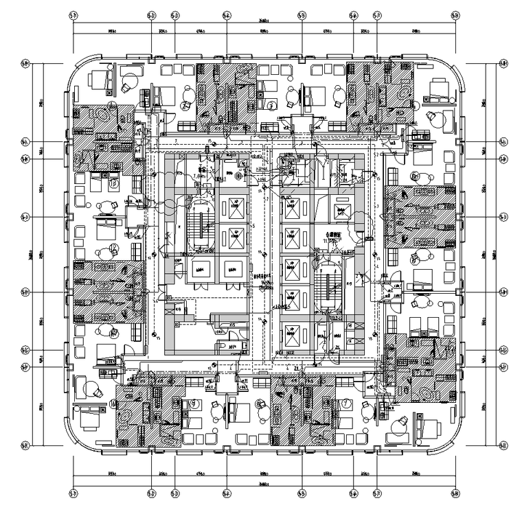 深圳超高层六星级酒店及公寓电气施工图-照明平面图