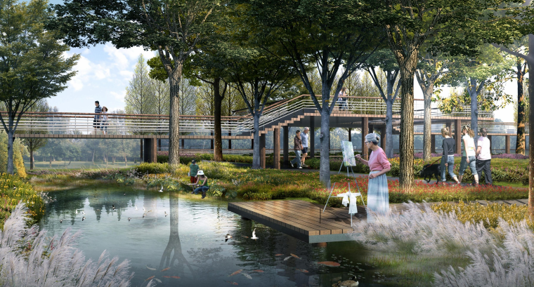 多功能环状生态公园景观设计 07 生态科普园效果图