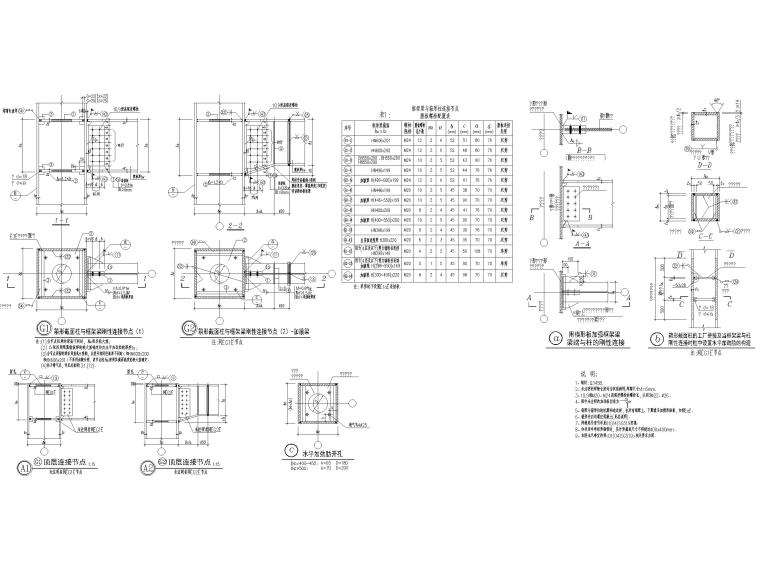 钢结构图纸节点资料下载-常用钢结构节点通用大样图CAD