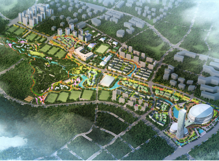 高铁小镇城市设计资料下载-重庆两江莱茵绿茵康养小镇规划城市设计2018