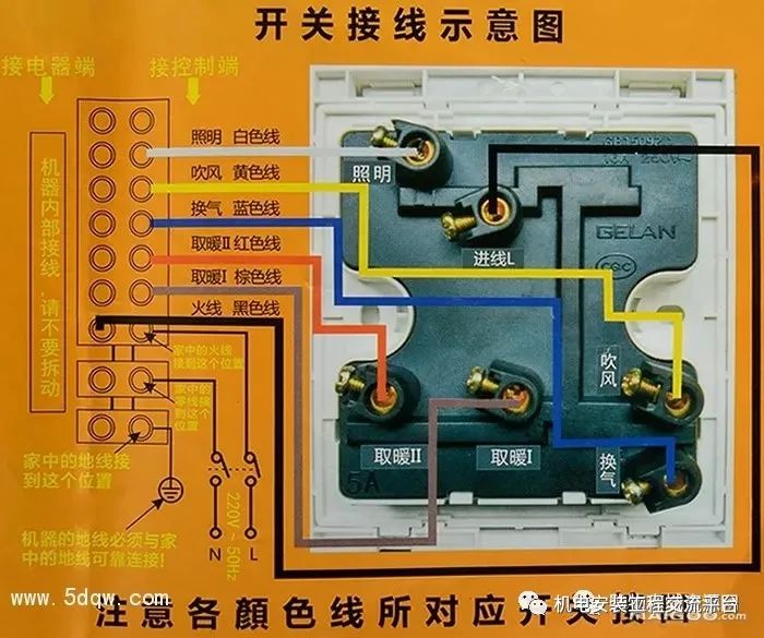 [分享]浴霸如何接线-浴霸接线详细图解