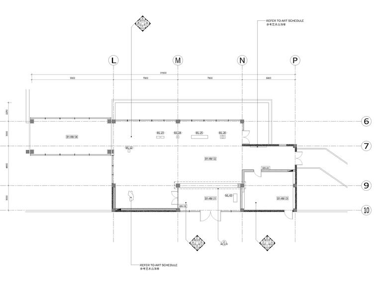 ​[苏州]五星度假酒店改扩建项目内装施工图-艺廊平面布置图